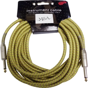 Za instrumente Priključni kabel [1x 6,3 mm banana utikač - 1x 6,3 mm banana utikač] 6 m Žuta MSA Musikinstrumente KABT4 slika