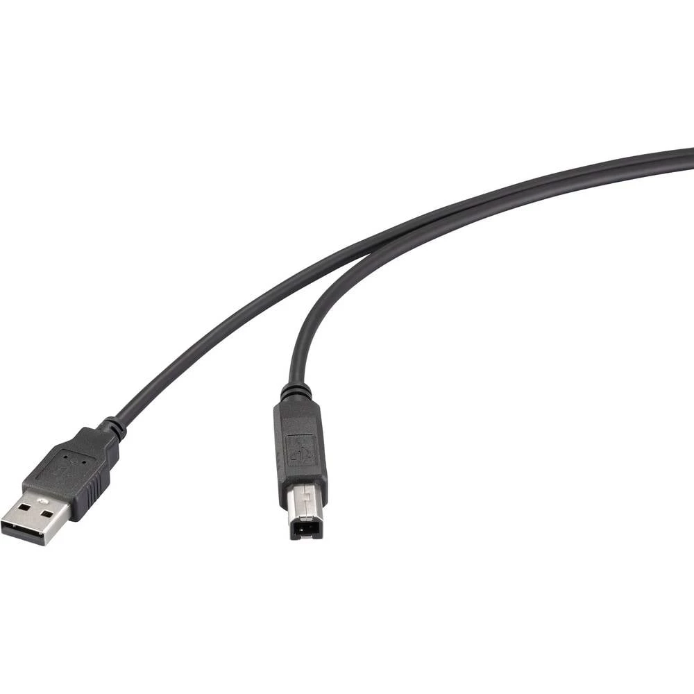 Renkforce USB kabel USB 2.0 USB-A utikač, USB-B utikač 1.00 m crna RF-6830426 slika