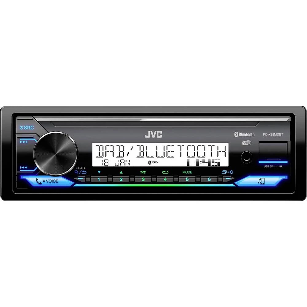 JVC KDX38MDBT autoradio priključak na upravljaču vozila, Bluetooth® telefoniranje slobodnih ruku, DAB + tuner, zaštiteno slika