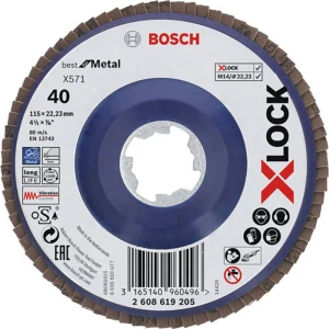 Bosch Accessories 2608619205 X-LOCK diskovni poklopac, ravna verzija, plastična potporna ploča, Ø115 mm, K40, X571, najbo slika