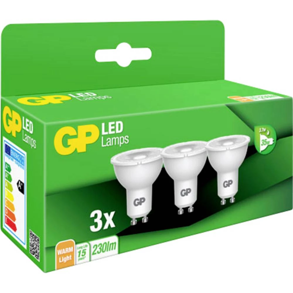 GP Batteries 740GPGU10087427B3 LED Energetska učink. A+ (A++ - E) GU10 reflektor 3.7 W toplo bijela (Ø x D) 50 mm x 55 m slika