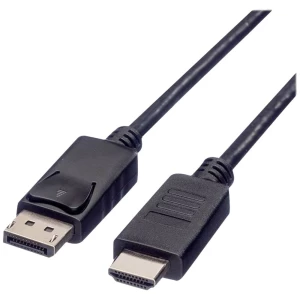 Roline green DisplayPort / HDMI priključni kabel DisplayPort utikač, HDMI A utikač 2.00 m crna 11.44.5781 sa zaštitom, TPE plašt, bez halogena DisplayPort kabel slika