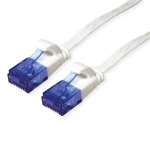 Value 21.99.2060 RJ45 mrežni kabel, Patch kabel CAT 6a U/UTP 0.50 m bijela nezaštićen, plosnati, pozlaćeni kontakti 1 St