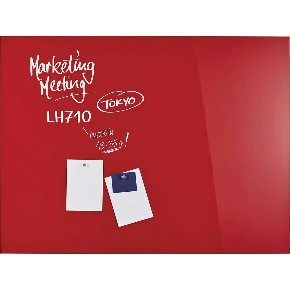 Magnetoplan magnetska ploča od stakla (Š x V) 1200 mm x 900 mm crvena 13404006 slika