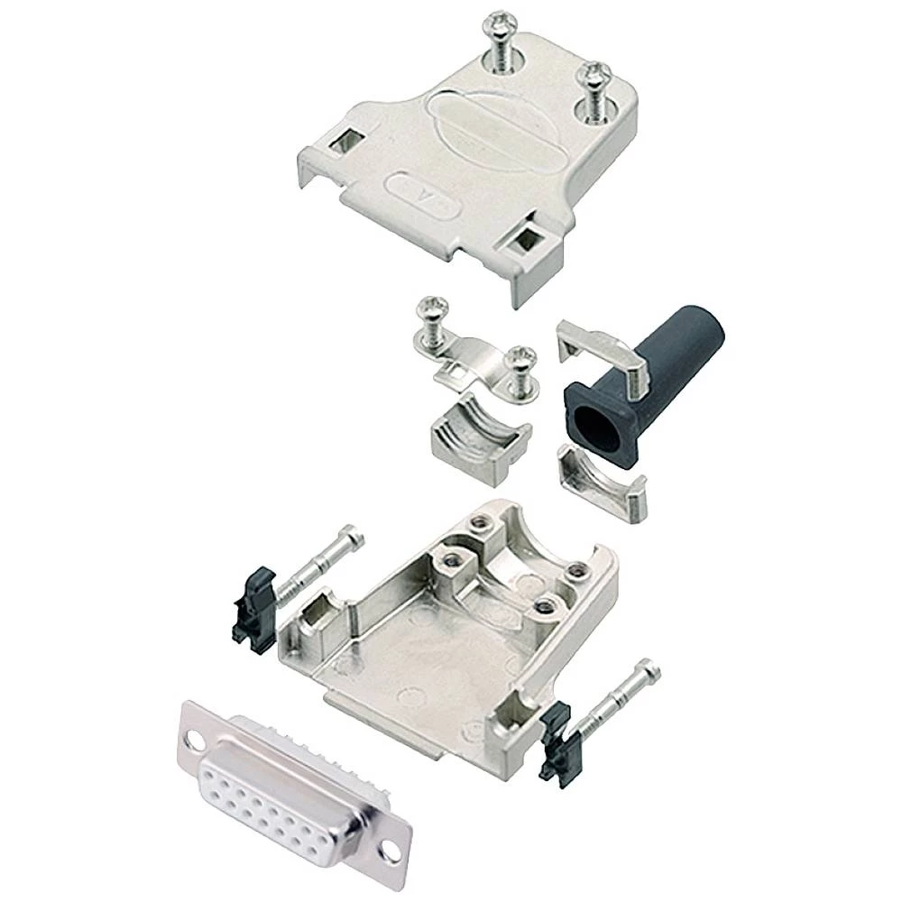 Višestruki ženski konektor D-SUB komplet 180 ° Broj polova: 15 Lemni kup encitech DTZF15-DMS-W-K 1 ST slika