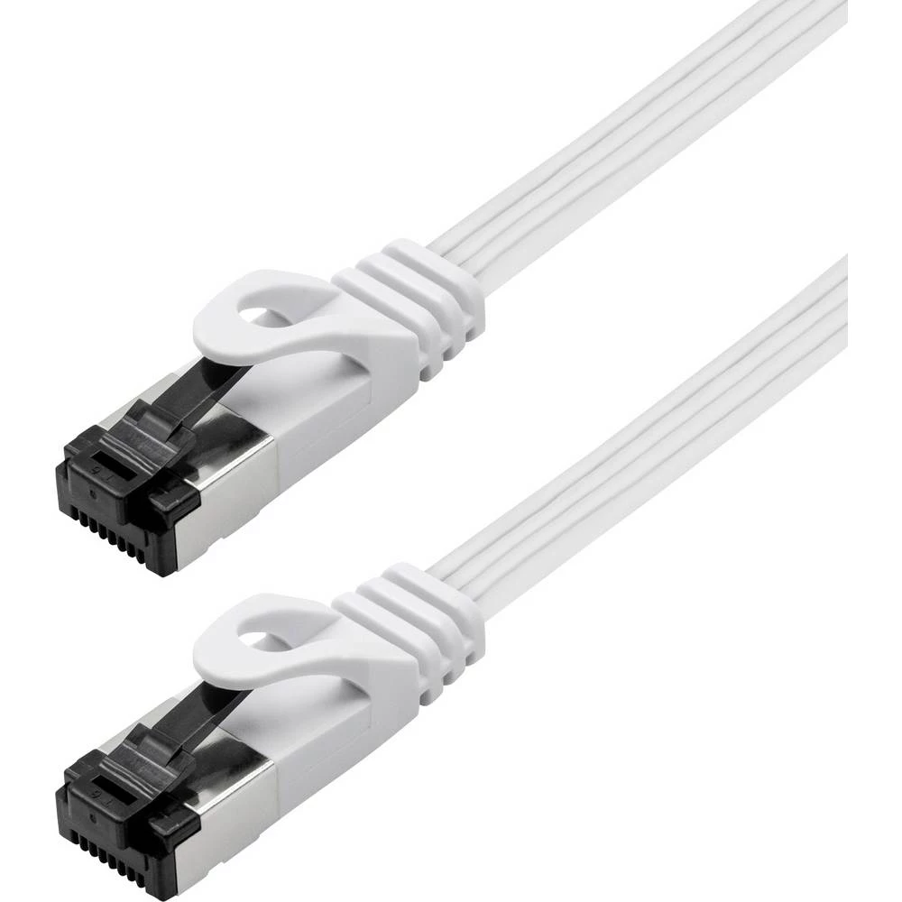 Maxtrack TI55-1,5L RJ45 mrežni kabel, Patch kabel CAT 8.1 U/FTP 1.5 m bijela plosnati 1 kom. slika