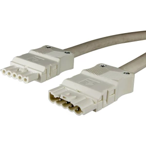 Adels-Contact 14875540 mrežni priključni kabel mrežni adapter - mrežni konektor Ukupan broj polova: 4 + PE bijela 4.00 m 10 St. slika