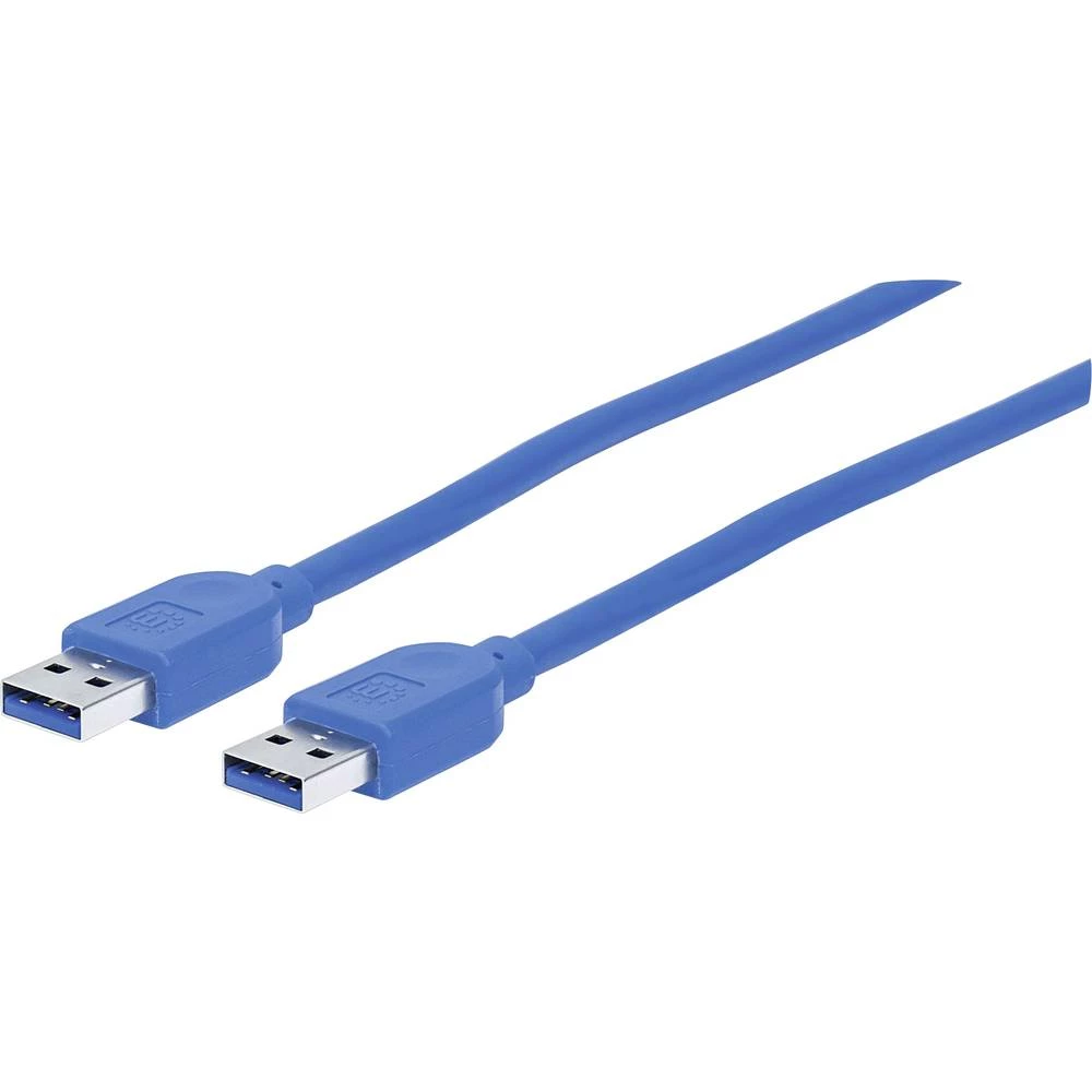 Manhattan USB 3.0 Priključni kabel [1x Muški konektor USB 3.0 tipa A - 1x Muški konektor USB 3.0 tipa A] 1.8 m Plava boja Zaštić slika