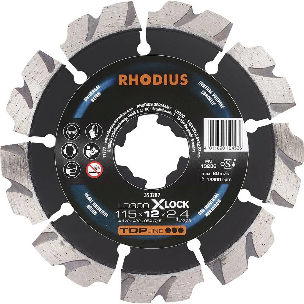 Rhodius LD300 X-LOCK 353287 dijamantna rezna ploča 1 kom. beton slika