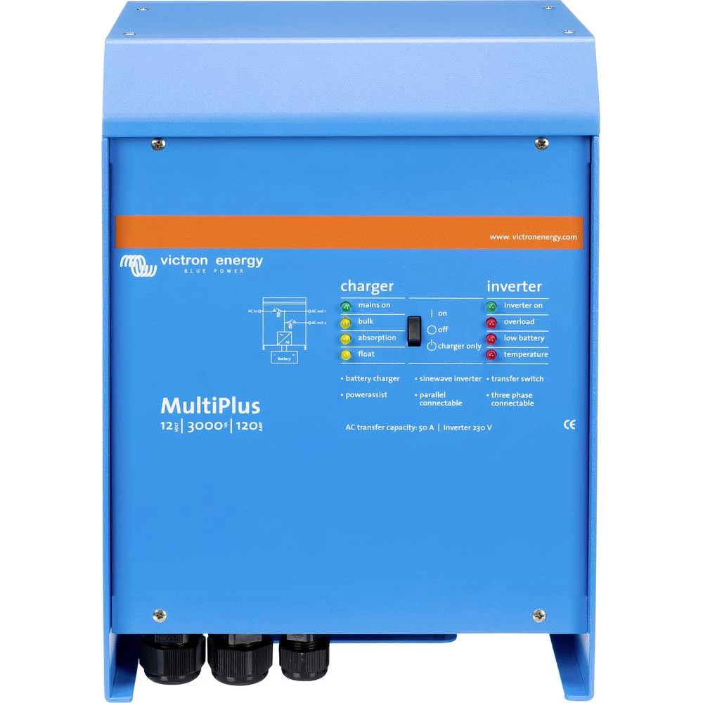 Mrežni inverter Victron Energy MultiPlus C 24/800/16-16 800 W 24 V/DC 19do33 V Integrirani regulator napunjenosti Kabel slika