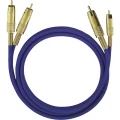 Oehlbach Cinch Audio Priključni kabel [2x Muški cinch konektor - 2x Muški cinch konektor] 10 m Plava boja pozlaćeni kontakti slika