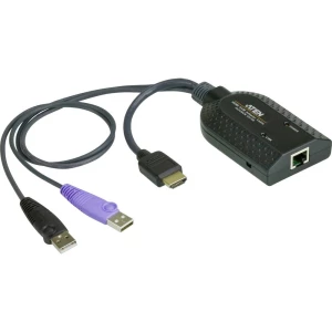 KVM Adapter [2x Muški konektor USB 2.0 tipa A, Muški konektor HDMI - 1x Ženski konektor RJ45] Crna ATEN slika