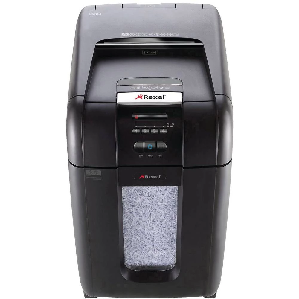 Uništavač dokumenata Rexel Auto+ 300M Rezanje na komade 2 x 15 mm 40 l Broj stranica (maks.): 330 Razina sigurnosti (uništavanje slika