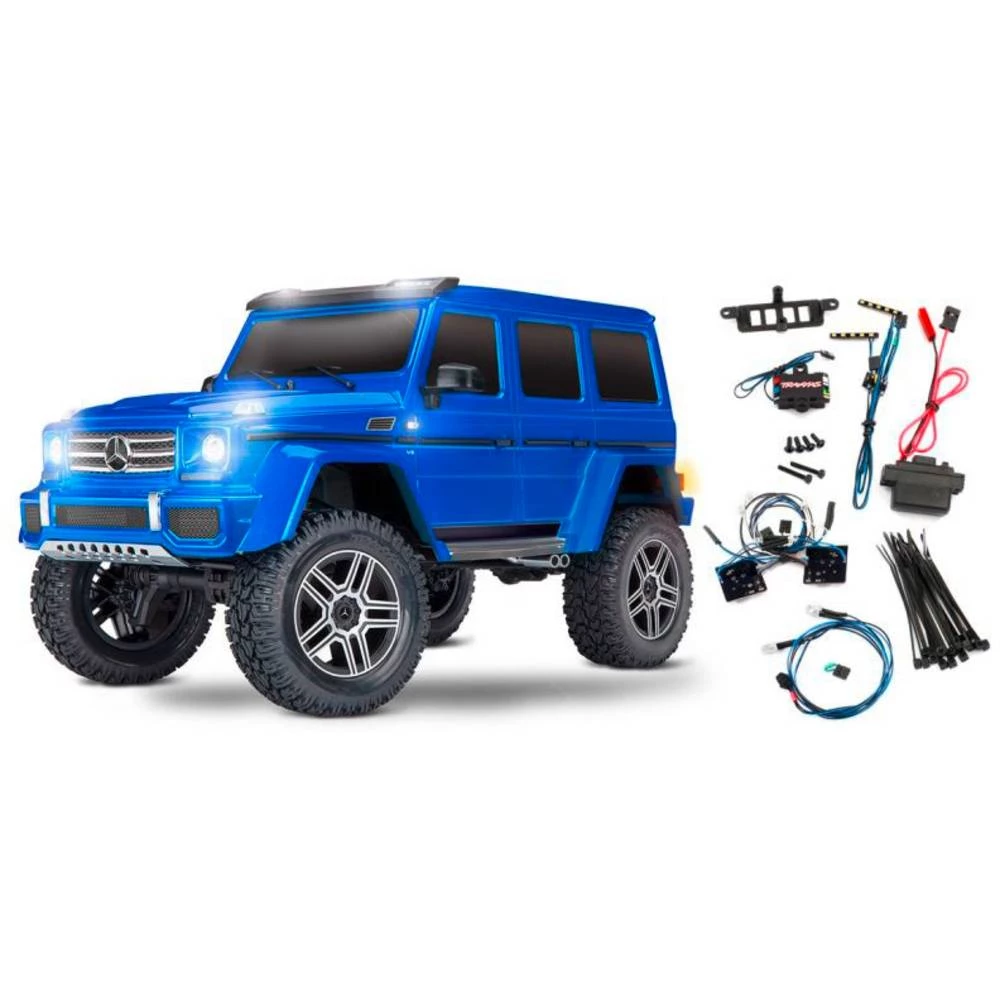 Traxxas TRX-4 Mercedes G500 mit Licht-Set s četkama 1:10 rc model automobila električni crawler pogon na sva četiri kotača (4wd) slika