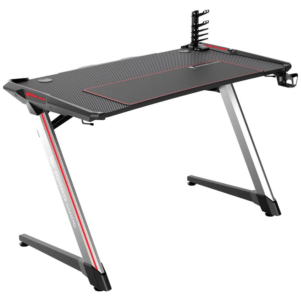 Berserker Gaming ALUM igraći stol crna, srebrna slika