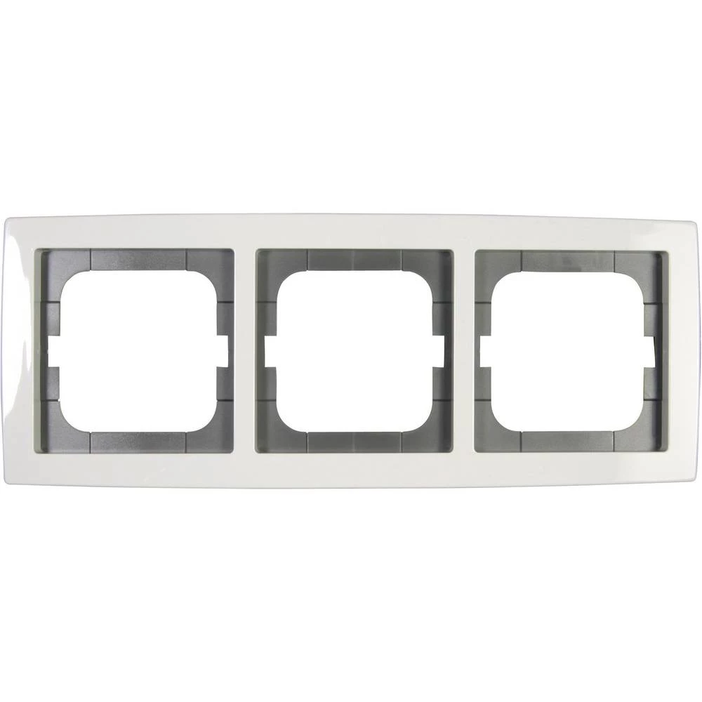 Busch-Jaeger 3-struki pokrivni okvir Solo bijeli 1723-84 slika