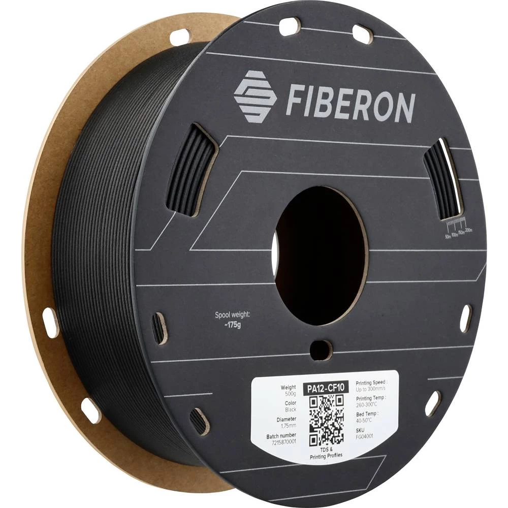 Polymaker FG04001 Fiberon™ PA12-CF10 3D pisač filament PA12-CF ojačan karbonskim vlaknima 1.75 mm 500 g crna 1 kom. slika