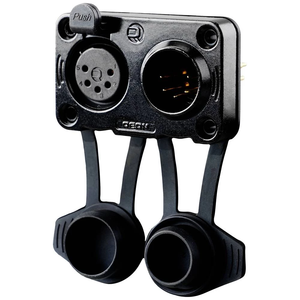 Rean AV RRX5MF-Z-012-0 XLR utični konektor utikač, ugradni, ženski, ugradbeni Broj polova (broj): 5 crna 100 St. slika