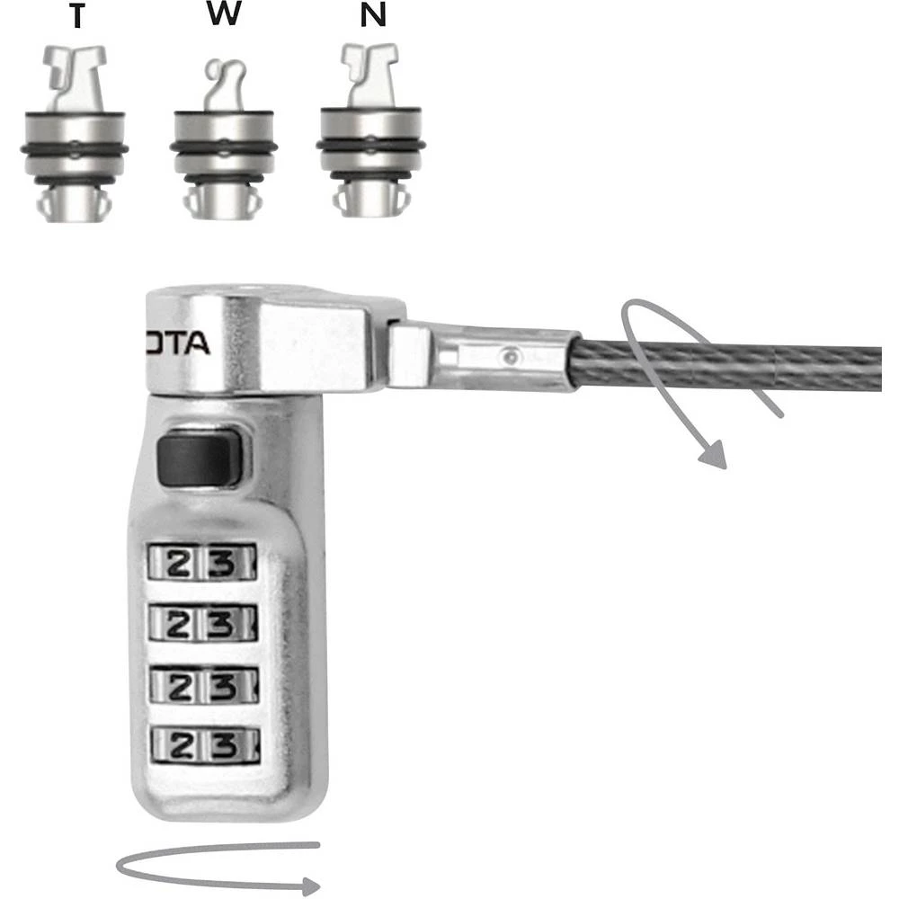 Dicota zaključavanje prijenosnog računala zaključavanje s brojčanikom 2 m Sicherheitskabelschloss slika