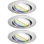 LED ugradna svjetiljka Smart Home Zigbee Base Coin osnovni set zakretna okrugla 90mm 20° 3x4.9W 3x420lm 230V prigušiva RGBW+ brušeno željezo Paulmann 92467  LED ugradna svjetiljka 3-dijelni komplet...