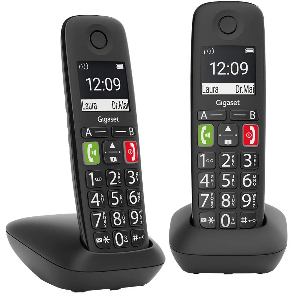 Gigaset E290 Duo ohne Anrufbeantworter DECT slušalica Crna slika