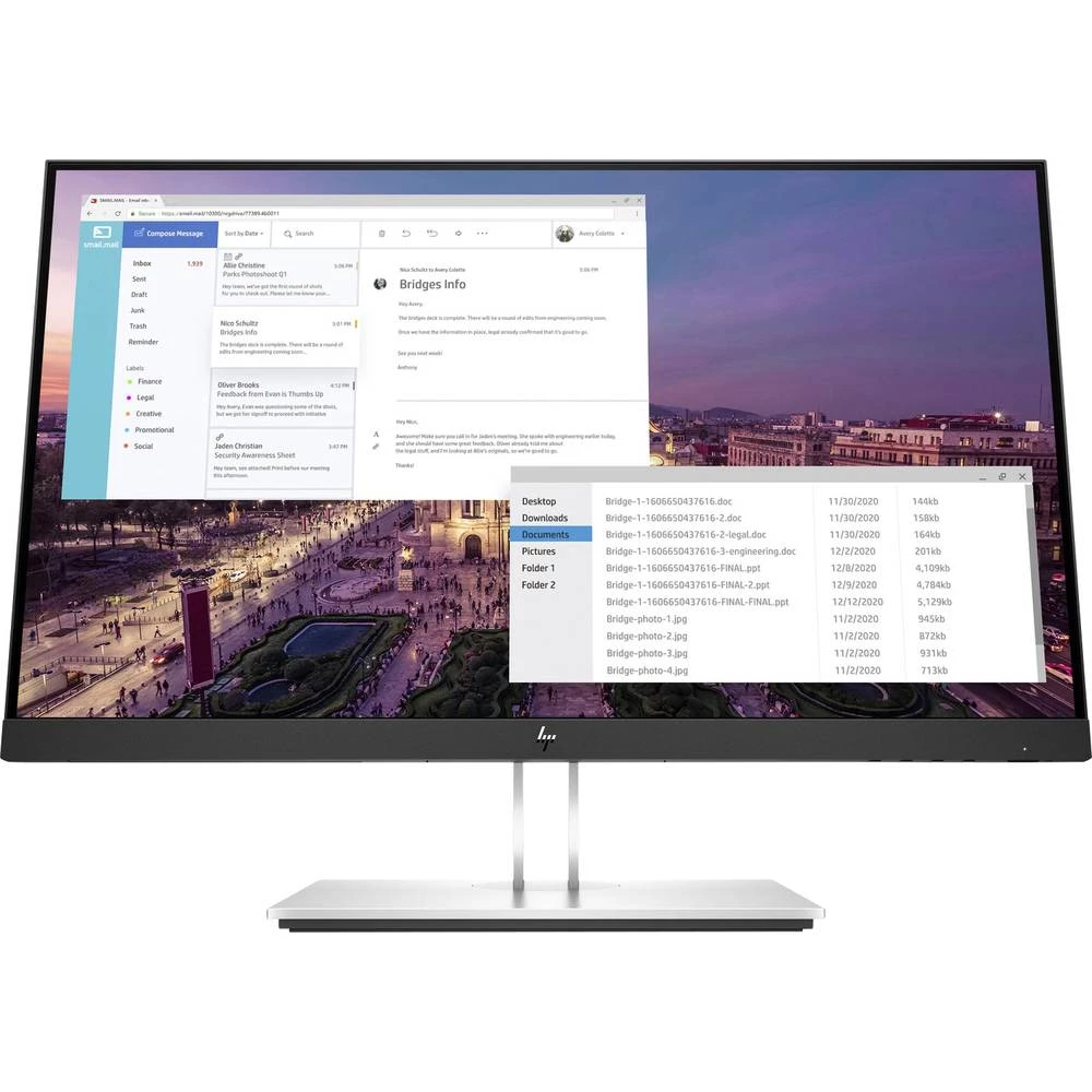 HP E23 G4 LED zaslon 58.4 cm (23 palac) Energetska učinkovitost 2021 E (A - G) 1920 x 1080 piksel Full HD 5 ms HDMI™, USB 3.2 gen. 1 (USB 3.0), VGA IPS LED slika