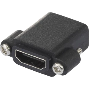 HDMI Adapter [1x Ženski konektor HDMI - 1x Ženski konektor HDMI] Crna mogućnost vijčanog spajanja SpeaKa Professional slika
