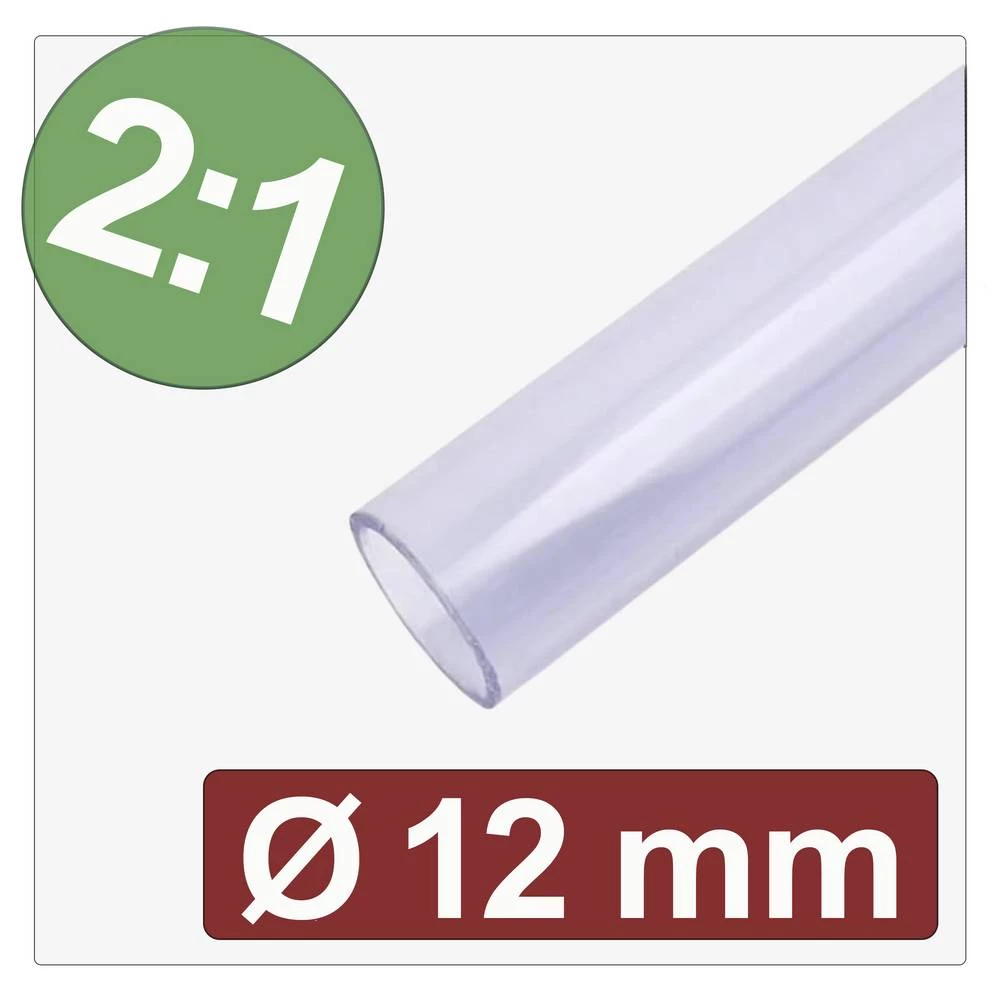 Quadrios 25CA609 skupljajuća cijev bez ljepila prozirna 12 mm 6 mm Stopa skupljanja:2:1 Roba na metre slika