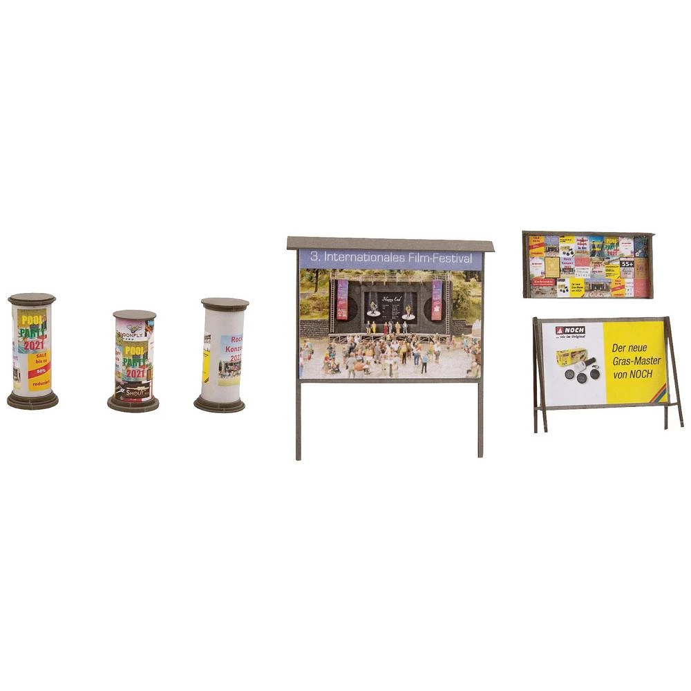 NOCH  14669 N LC minis &quot,Reklamni stupovi &amp, reklamni zidovi&quot, po 3 komada gotovi model slika