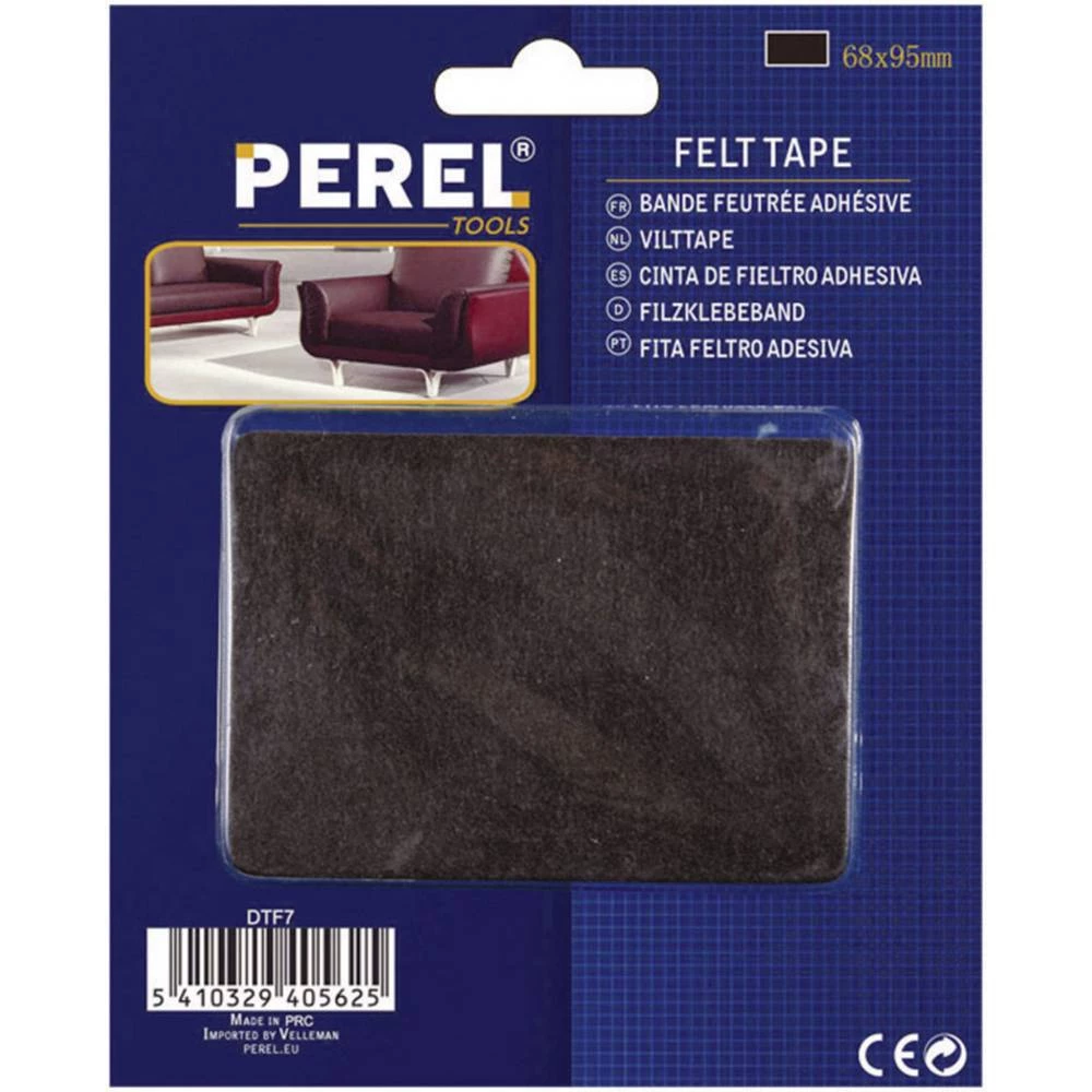 Perel DTF7 kvadratni prianjajući nastavak za lijepljenje (D x Š) 95 mm x 68 mm crna 1 St. slika