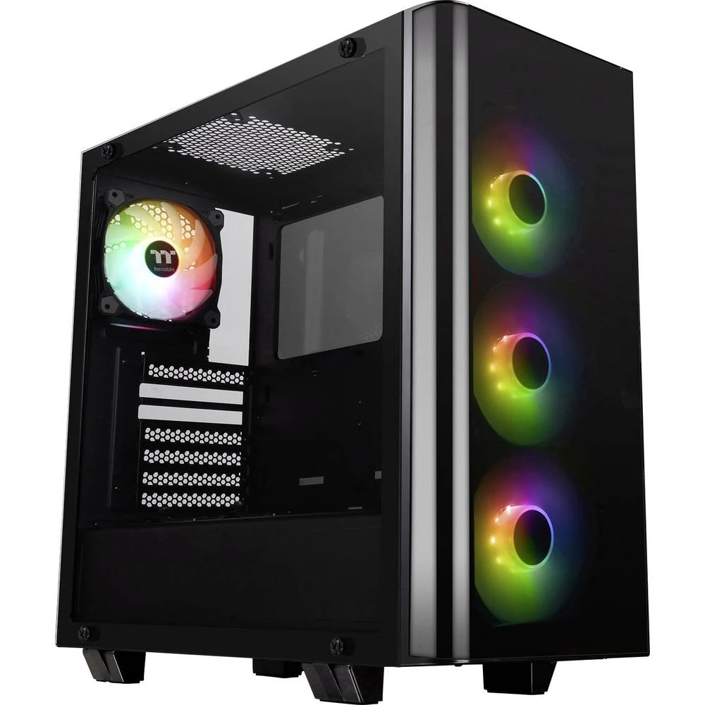 Midi-Tower Kućište za računala Thermaltake View 21 Tempered Glass RGB Plus Crna 4 predinstalirana LED ventilatora, Filter prašin slika