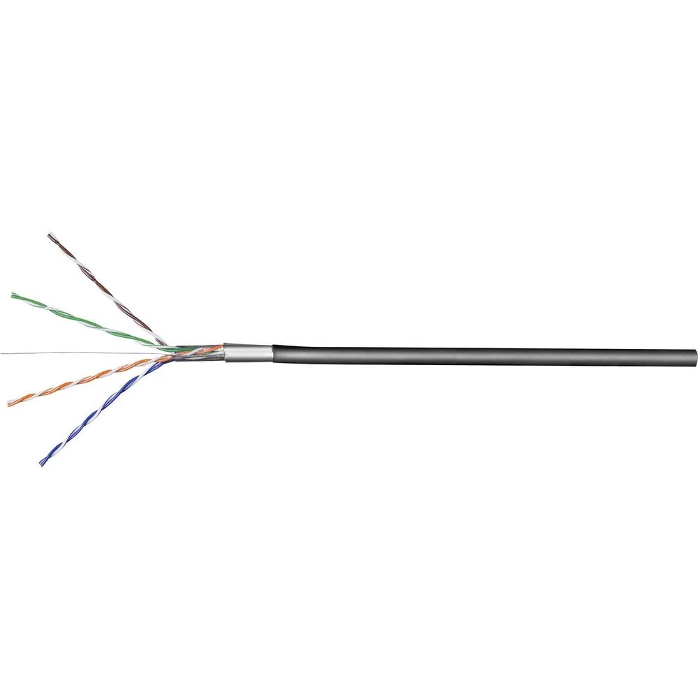 Mrežni kabel CAT 5e F/UTP 4 x 2 x 0.20 mm&sup2; Crna Goobay 57294 100 m slika