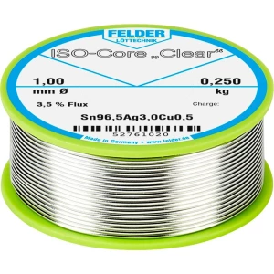 Felder Löttechnik ISO-Core "Clear" SAC305 Lemna žica Svitak Sn96.5Ag3Cu0.5 0.250 kg 1 mm slika