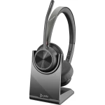 POLY VOYAGER 4320 UC telefon On Ear Headset Bluetooth® stereo crna smanjivanje šuma mikrofona, poništavanje buke utišavanje mikrofona