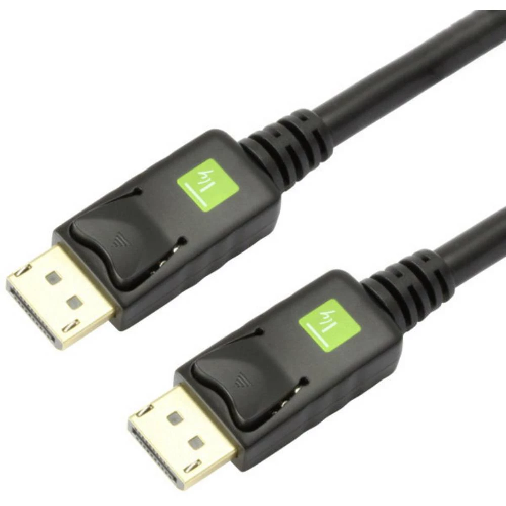 TECHly DisplayPort Priključni kabel [1x Muški konektor DisplayPort - 1x Muški konektor DisplayPort] 0.5 m Crna slika