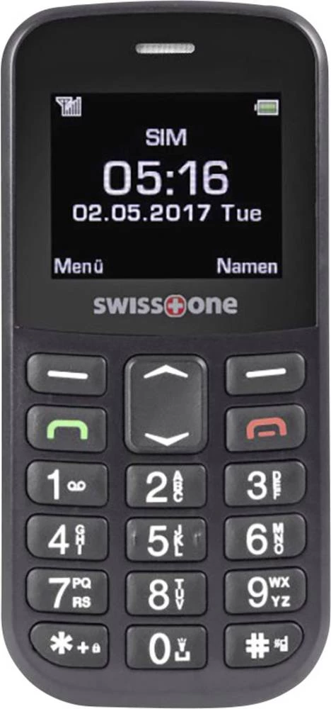 swisstone BBM 516 Senior mobilni telefon Stanica za punjenje, SOS ključ Crna slika