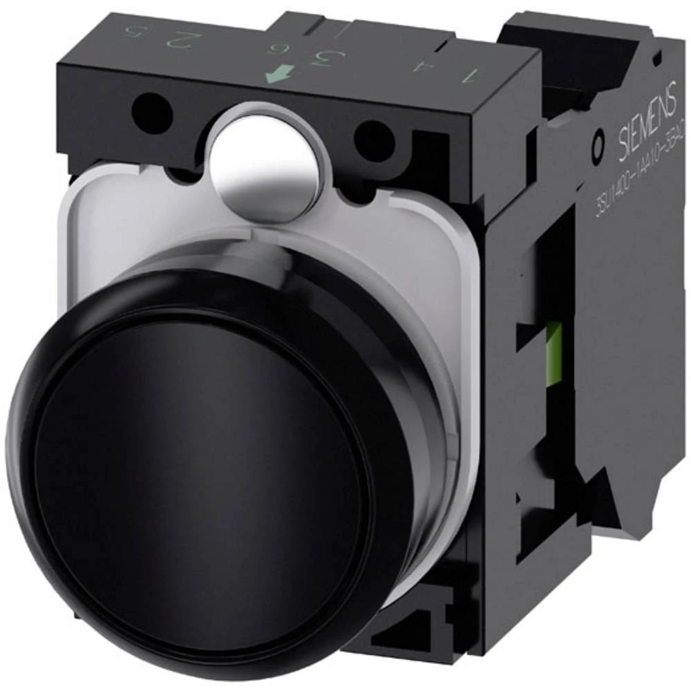 Siemens 3SU1100-0AB10-3BA0 tipkalo prednji prsten od plastike, okrugao  dugme crna   1 St. slika