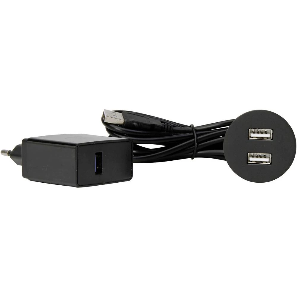 Kopp 939742015  ugradbena utičnica  s USB-om IP20 crna slika
