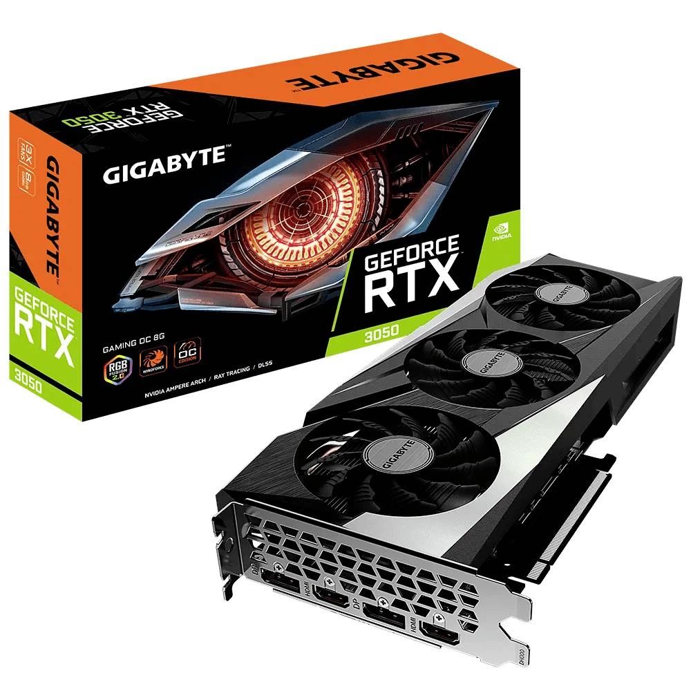 Gigabyte grafička kartica Nvidia GeForce RTX 3050 Gaming Overclocked 8 GB GDDR6-RAM PCIe HDMI™, DisplayPort RGB osvjetljenje slika