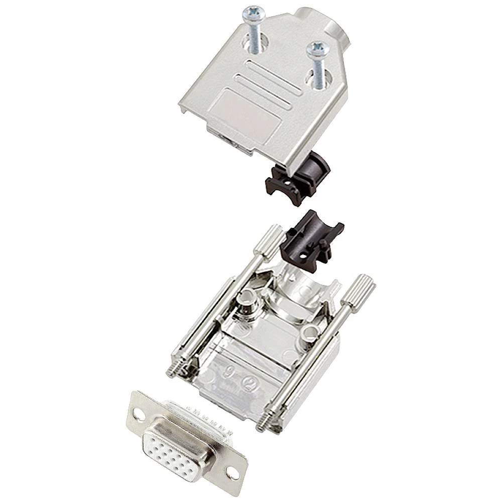 Višestruki ženski konektor D-SUB komplet 180 ° Broj polova: 15 Lemni kup encitech DTPK09-M-HDS15-W-K 1 ST slika