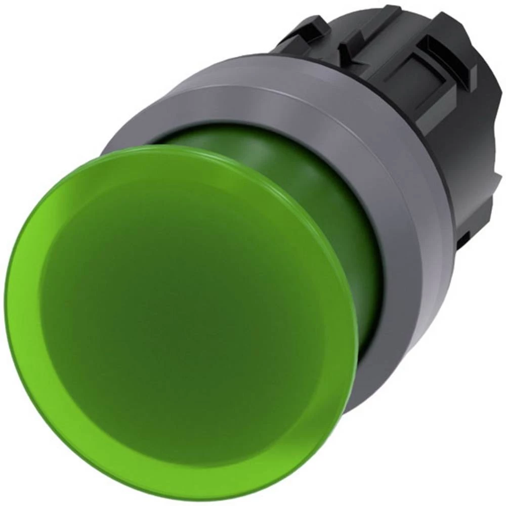 Siemens 3SU1031-1AD40-0AA0 gljivasto tipkalo prednji prsten od metala dugme pješčano-siva, zelena   1 St. slika