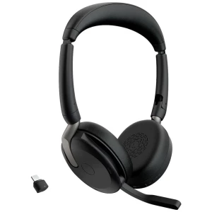 Jabra Evolve2 65 Flex Link380c MS računalo  On Ear Headset Bluetooth® stereo crna poništavanje buke slušalice s mikrofon slika