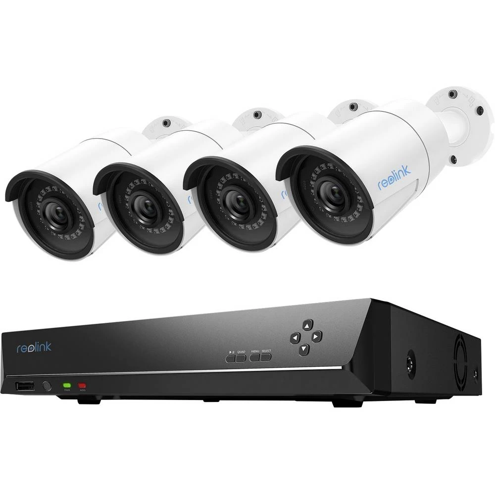 Reolink RLK8-410B4 LAN IP-Set sigurnosne kamere 8-kanalni Sa 4 kamere 2560 x 1920 piksel slika