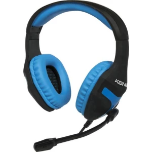 Gaming naglavne slušalice sa mikrofonom 3,5 mm priključak Sa vrpcom Konix Preko ušiju Crna, Plava slika