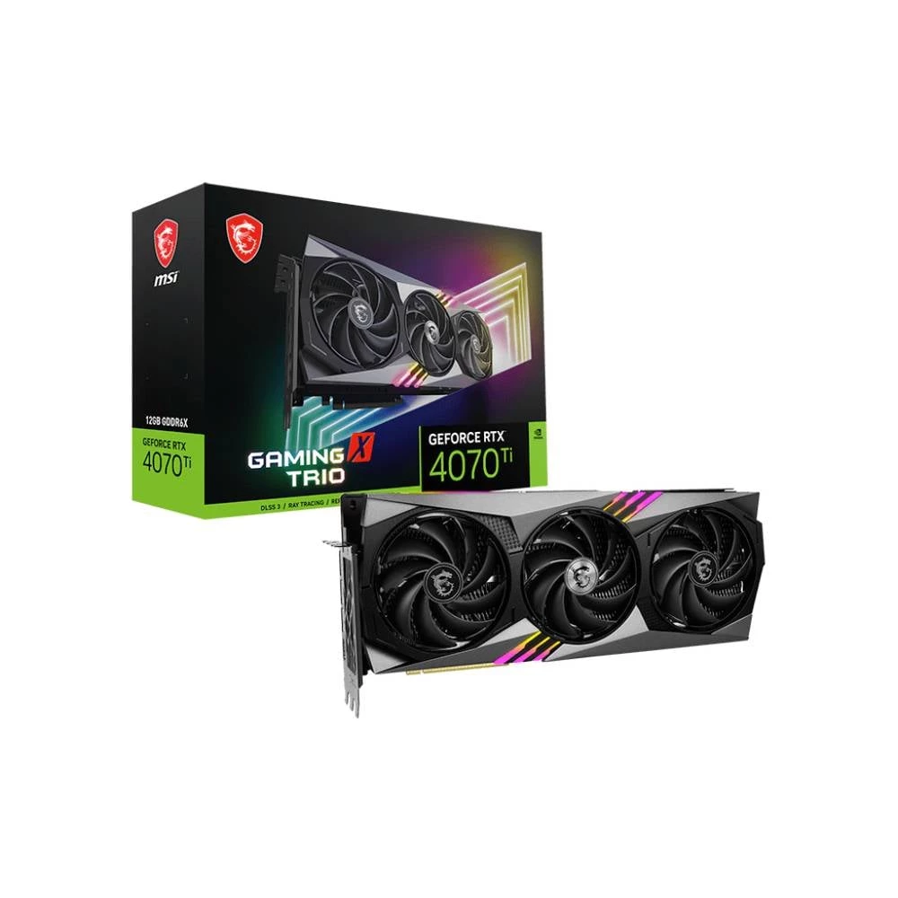 MSI GeForce RTX 4070 Ti GAMING X TRIO 12G, GeForce RTX 4070 Ti, 12GB, GDDR6X, 192-bit, 7680x4320 piksela, PCI Express 4.0 MSI grafička kartica  RTX 4070 Ti  12 GB    PCIe 4.0 x4 slika