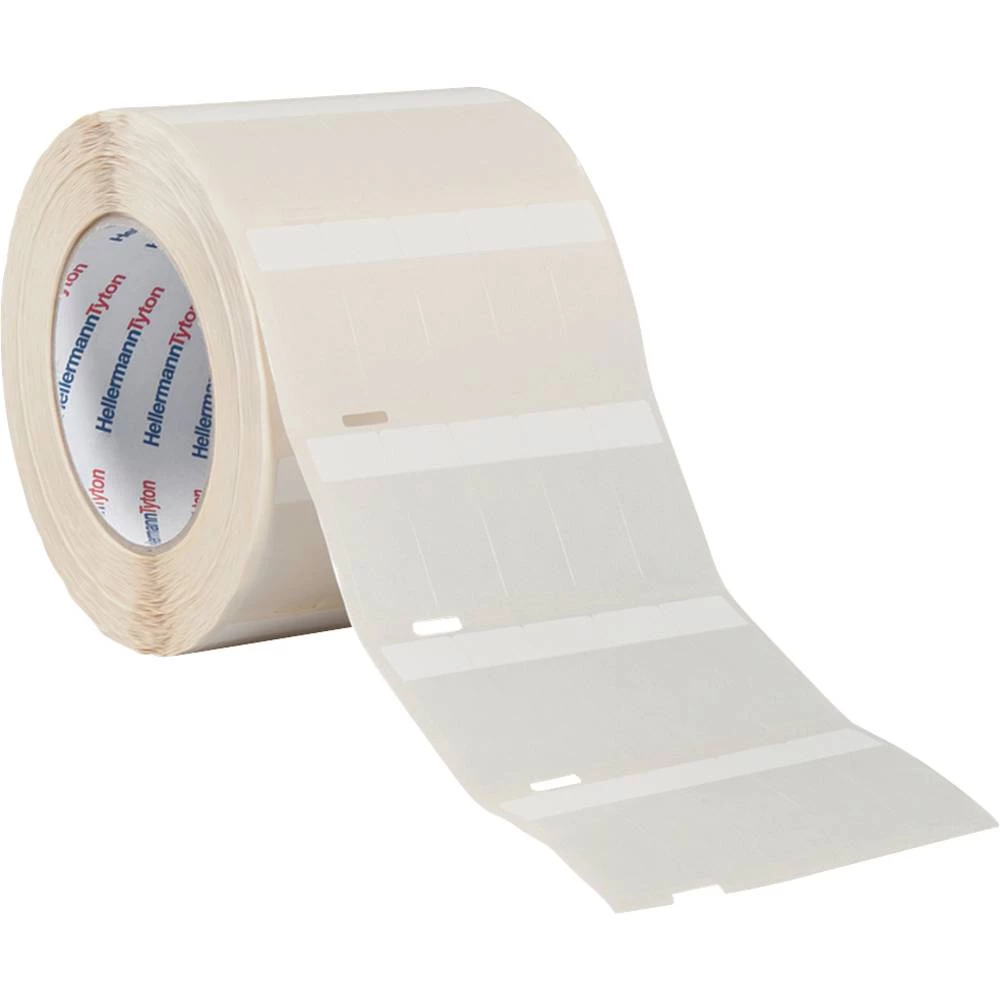 Oznake za termo pisače Vrsta montaže: Lepljenje Bijela + prozirna HellermannTyton TAG23TD5-1209-WHCL-1209-CL/WH 596-12095 1 ST slika