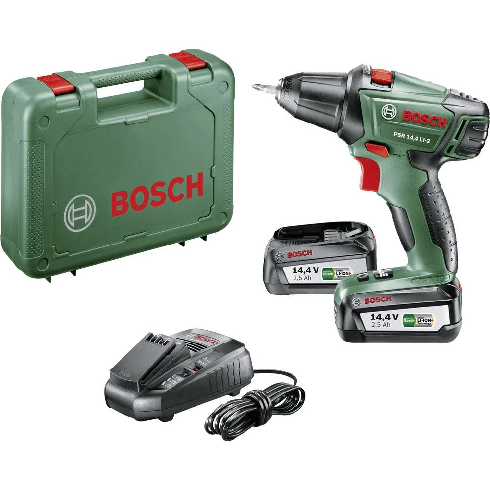 Bosch Home and Garden PSR 14,4 LI-2 Akumulatorska bušilica 14.4 V 2.5 Ah Li-Ion Uklj. 2 akumulatora, Uklj. kofer slika