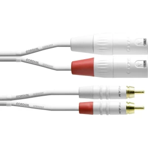 Audio Adapter cable [2x Muški konektor XLR - 2x Muški cinch konektor] 1.50 m Bijela Cordial slika