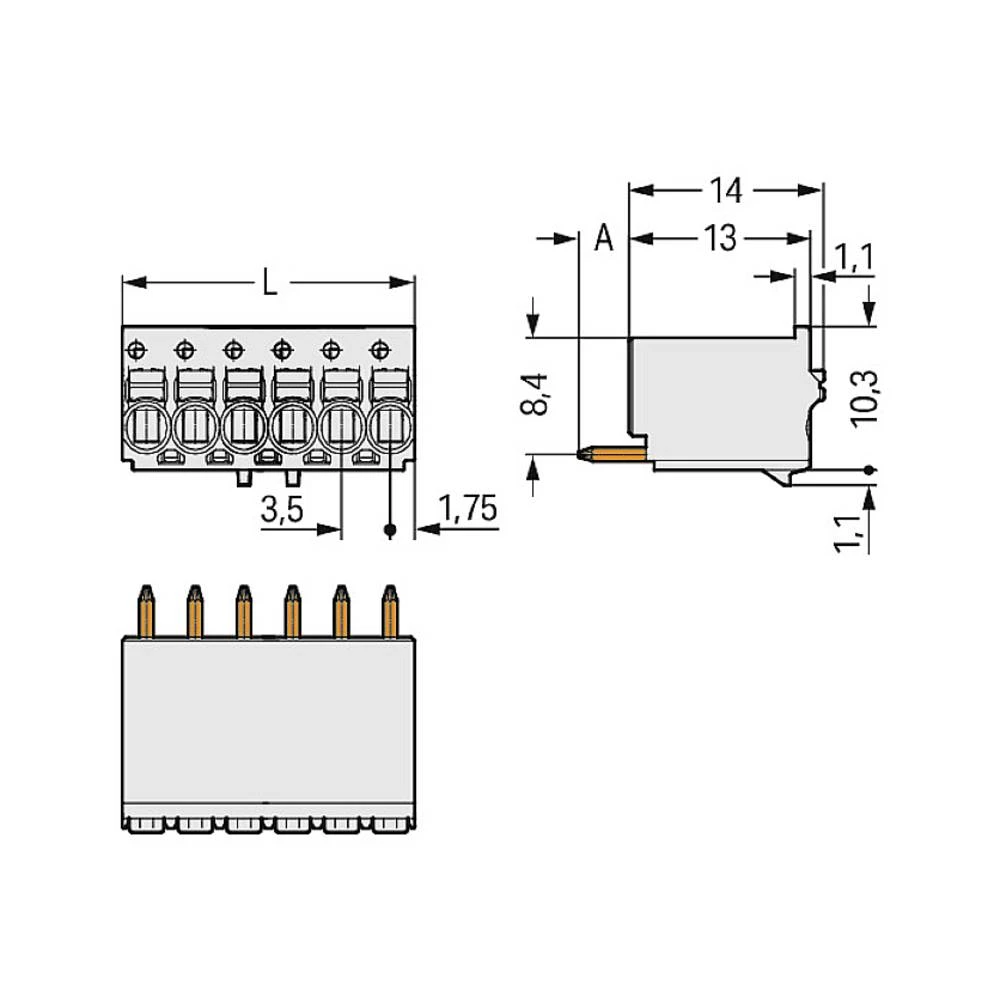 WAGO Kućište utičnice za tiskanu pločicu Ukupan broj polova 7 Raster: 3.50 mm 2091-1177/200-000 100 ST slika