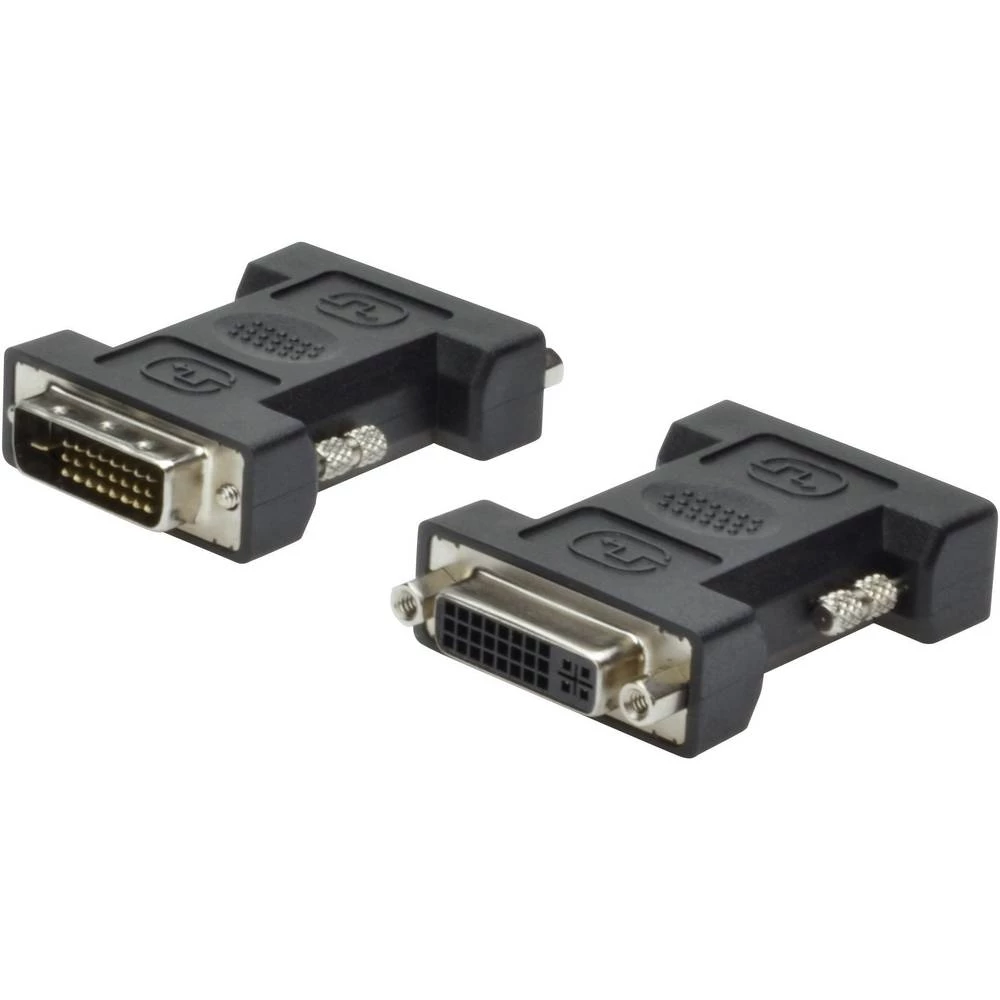 DVI Adapter [1x Muški konektor DVI, 24 + 1 pol - 1x Ženski konektor DVI, 24 + 5 polova] Crna Digitus slika